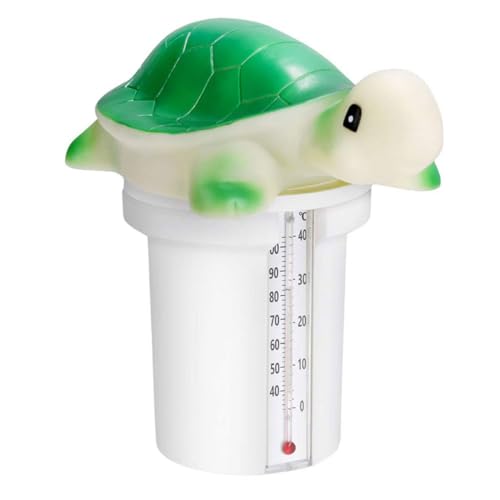 Poolspender Chemischer Chlorspender Tierform Tabletten Gerät mit Thermometer für Whirlpools Swimmingpool Grün, Pool Chemical Speener von Peosaard