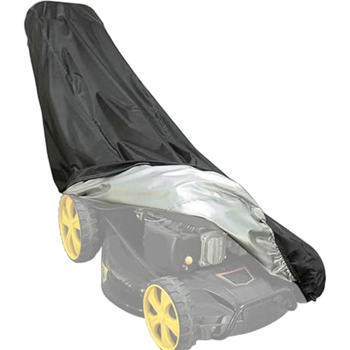 Rasenmäherabdeckung, Push -Mäherabdeckung 74x39x25 Zoll Silber beschichtet 210d Rasen mit wetterfestem Rasenschutzschutz für Kordelmessgeräte für außen, Rasenmäher wasserdicht von Peosaard
