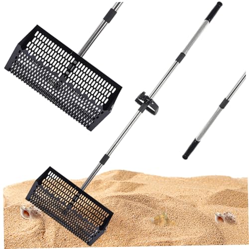 Sandflohschwase für Strand, Sandfloh, kommerzielle Klasse mit hoher Langen ergonomischen Griff & Hai -Zähnen, für das Sammeln von Flöhen und Muscheln, Sifter für den Strand von Peosaard