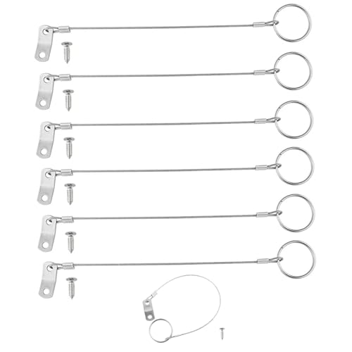 Schleifenverbindungskabel, Sicherheitskabel mit Schleifen 6pcs 8, 7 Zoll Stahlkabel mit Schleifen Rostely Safety Wire Marine Hardware zur Verlustprävention, Sicherheit von Peosaard