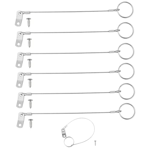 Sicherheitskabel mit Schleifen 6PCS 8, 7 Zoll Stahlkabel mit Schleifen Rosthary Safety Wire Marine Hardware zur Verlustverhütung von Peosaard