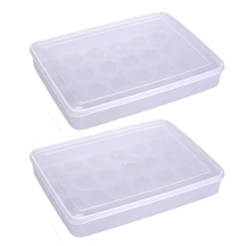 Peosaard Teufel Eierbehälter, 2pcs 24-Gitter-Plastikhalter mit Deckel, stapelbare Kühlschrank-Aufbewahrungsbox für Küche, Partys, Picknicks Peosaard Teufel Eierbehälter, 2pcs 24-Gitter-Plastikhalter mit Deckel, stapelbare Kühlschrank-Aufbewahrungsbox für Küche, Partys, Picknicks von Peosaard