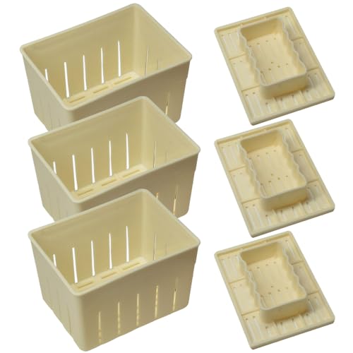 Tofu Press, 3pcs hausgemachte Tofu -Hersteller, Food Grade PP Tofu Form, Rechteck -DIY -Käse -Käse -Presse Küchengeräte, Stoff nicht enthalten - 5,5x4.3x3.7in von Peosaard