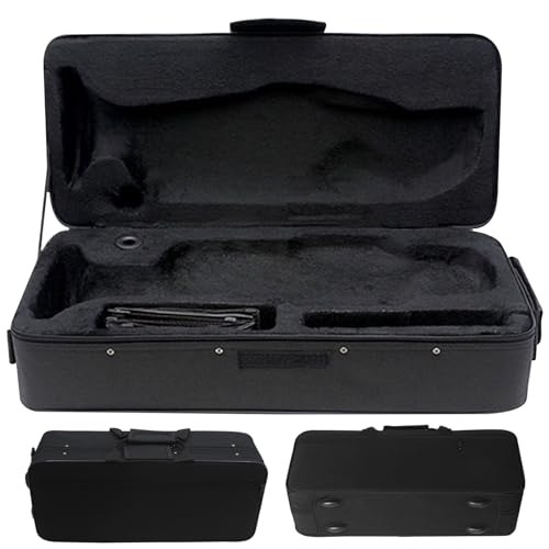 Trompete Gig -Tasche, Trompete Hülle wasserdichte Trompeten -Gig -Tasche 3 Fächer mit Carry -Gurten und Frontstasche Oxford Stoff tragbarer Trompetenkoffer Rucksack 21x9x6in, Schwarz, Trompete Hart h von Peosaard