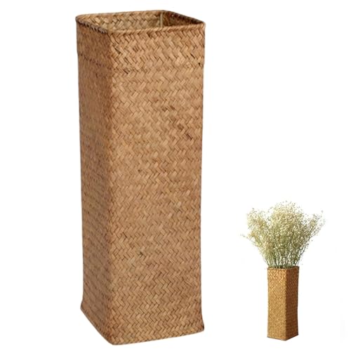 Weidenvase rustikal natürliche dekorative 4x4x12 in gewebten Rattan-Vase-Bauernhausstil hohe Boho-Langstemperaturen-Desktop-Blumenvasen für Hochzeiten, Büro, Tischmittelstücke, gewebte Vase Weidenvase rustikal natürliche dekorative 4x4x12 in gewebten Rattan-Vase-Bauernhausstil hohe Boho-Langstemperaturen-Desktop-Blumenvasen für Hochzeiten, Büro, Tischmittelstücke, gewebte Vase von Peosaard