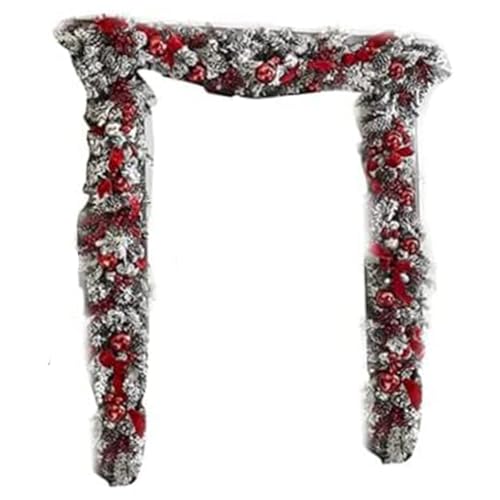 Weihnachtsgirlande, Weihnachtsgirlande Künstliche Türkranz mit Tinkoon und Beeren süße Kranztürbügel große Kränze für Vorderseite, Fenster, Kamine von Peosaard