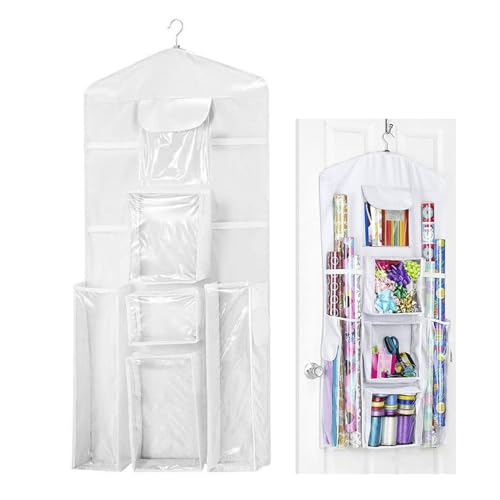 Weihnachtspapier-Papierorganisator 37, 40 x 5, 51 Zoll großer Kapazitätswand doppelseitig transparent mit 10 Taschen Platz sparsamen hinteren Aufbewahrungsbeutel mit Reißver Weihnachtspapier-Papierorganisator 37, 40 x 5, 51 Zoll großer Kapazitätswand doppelseitig transparent mit 10 Taschen Platz sparsamen hinteren Aufbewahrungsbeutel mit Reißver von Peosaard