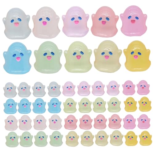 Winzige Harztiere, Halloween Mini Harz Figuren 50pcs Luminous Ghost Figurine niedliche Mini -Figuren Geisterdekorationen für Halloween, Mikrolandschaften, Tiere Winzige Harztiere, Halloween Mini Harz Figuren 50pcs Luminous Ghost Figurine niedliche Mini -Figuren Geisterdekorationen für Halloween, Mikrolandschaften, Tiere von Peosaard