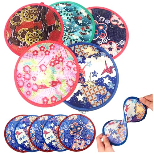Zusammenklappbarer Lüfter, faltbare Fan 10pcs Round Handheld Japaner Kompakt sanfte Elastizität Portable Folding Hand for Women Girls Daily Use Festival, gemischtes Paket, zusammenklappbar Zusammenklappbarer Lüfter, faltbare Fan 10pcs Round Handheld Japaner Kompakt sanfte Elastizität Portable Folding Hand for Women Girls Daily Use Festival, gemischtes Paket, zusammenklappbar von Peosaard