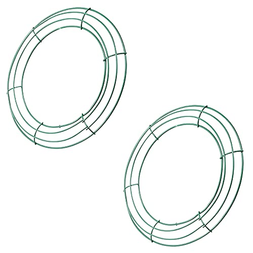 Peowuieu 14 Zoll Draht Kranz Rahmen Metall Runde Kranz Form Machen Ringe GrüN für Weihnachten Feier Dekoration DIY 2 Pack Peowuieu 14 Zoll Draht Kranz Rahmen Metall Runde Kranz Form Machen Ringe GrüN für Weihnachten Feier Dekoration DIY 2 Pack von Peowuieu