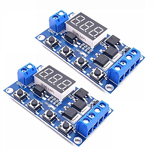 Peowuieu 2 StüCk DC12-24V MOS Digitales Zeit VerzöGerung Relais Trigger Zyklus Timer VerzöGerung Schalter Platine Timing Kontrolle Module von Peowuieu