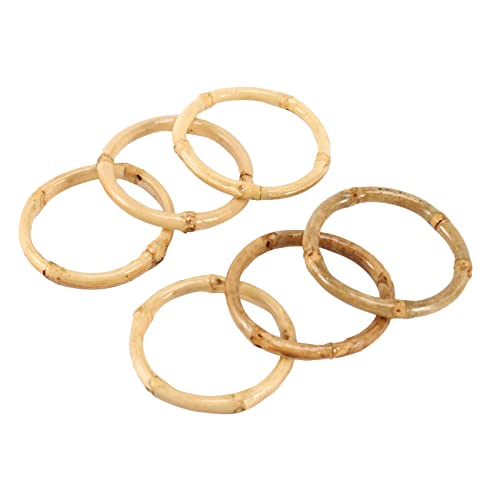 Peowuieu Handgemachte Bambus Servietten Ring NatüRliche Rustikale Servietten Halter NatüRliche Servietten Halter Ringe Tisch Dekoration, Set mit 6 von Peowuieu
