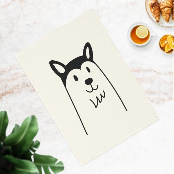 PepMelon Husky Hund Geschirrtuch, 50 x 70 cm, Bio-Baumwolle von PepMelon
