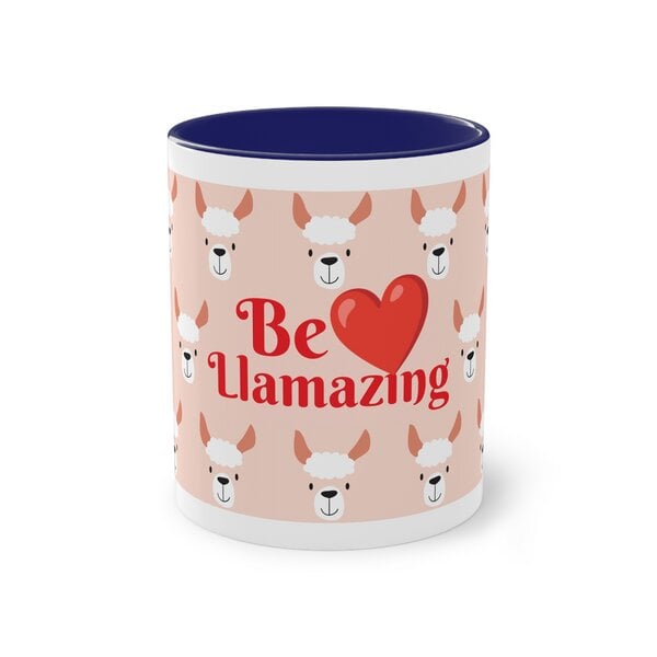 PepMelon Lama Tasse mit Farbe innen, Be Llamazing, lustige Lama Weihnachtstasse von PepMelon