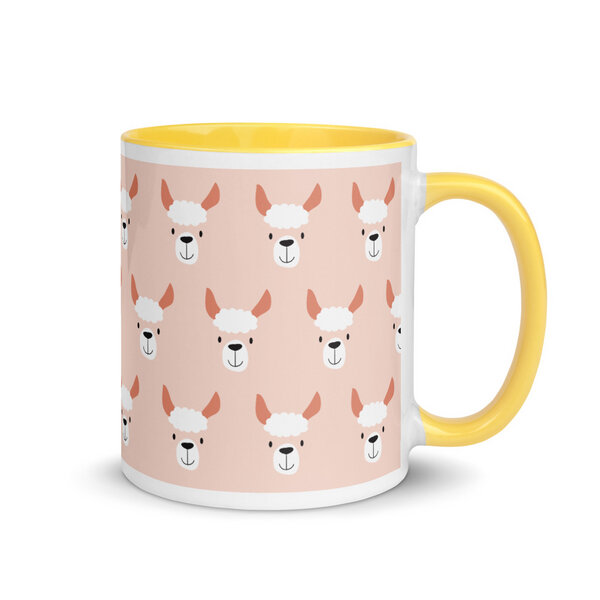 PepMelon Lama Tasse mit Farbe innen, Be Llamazing, lustige Lama Weihnachtstasse von PepMelon