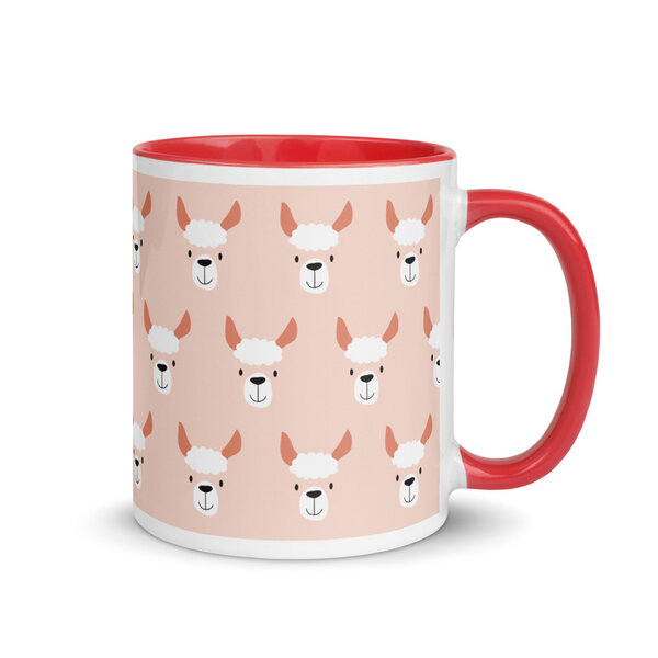 PepMelon Lama Tasse mit Farbe innen, Be Llamazing, lustige Lama Weihnachtstasse von PepMelon