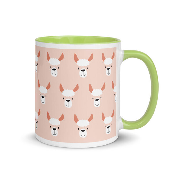 PepMelon Lama Tasse mit Farbe innen, Be Llamazing, lustige Lama Weihnachtstasse von PepMelon