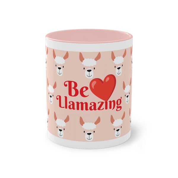 PepMelon Lama Tasse mit Farbe innen, Be Llamazing, lustige Lama Weihnachtstasse von PepMelon