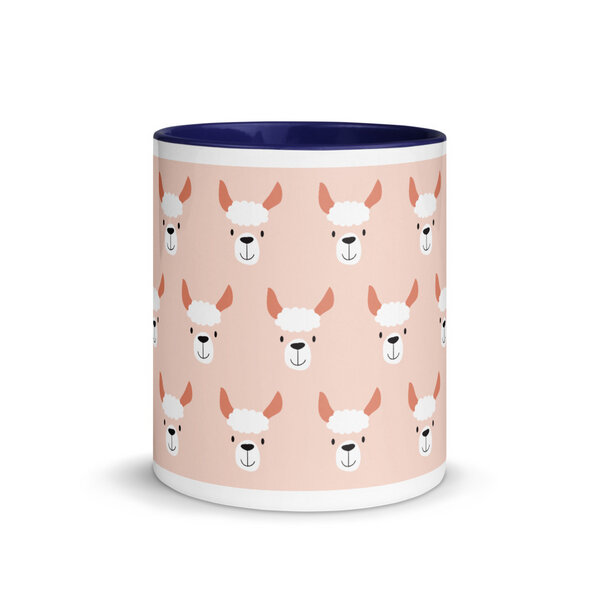 PepMelon Lama Tasse mit Farbe innen, Be Llamazing, lustige Lama Weihnachtstasse von PepMelon