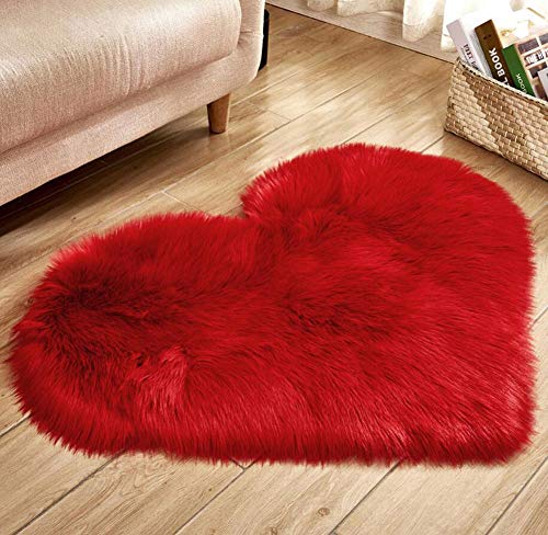 Faux Lammfell Teppich Kunstfell Matte Sofa-Deco 29 (Rot, 70 * 90) von Pepela