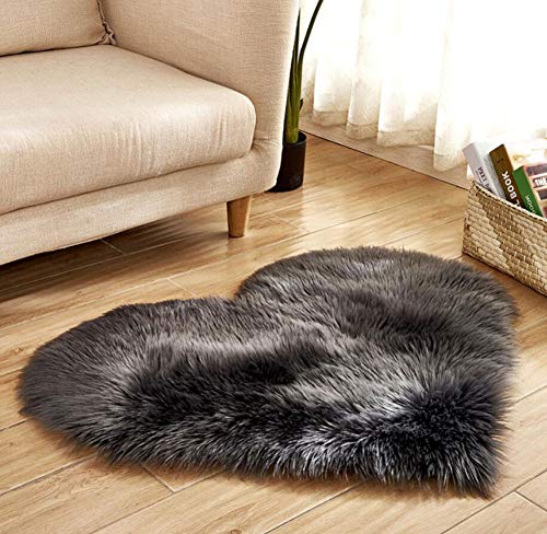 Pepela Pepela Kunstpelz Schaffell Herzförmige Teppiche für Wohnzimmer Schlafzimmer 29 von Pepela