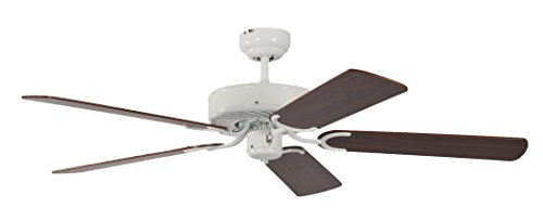 Pepeo Deckenventilator Potkuri Weiß/Walnuss 132 cm mit Zugkette von Pepeo