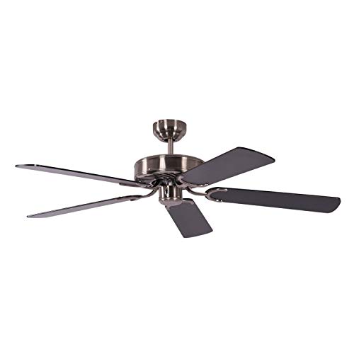 Deckenventilator ohne Beleuchtung Potkuri, Gehäuse gealtertes Silber, Flügel Schwarz, 132 cm, für Räume bis zu 25m² Deckenventilator ohne Beleuchtung Potkuri, Gehäuse gealtertes Silber, Flügel Schwarz, 132 cm, für Räume bis zu 25m² von Pepeo