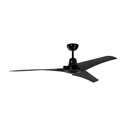 Industrie Design Deckenventilator Vourdries mit Wandschalter, 142cm Durchmesser, schwarz, ohne Beleuchtung von Pepeo