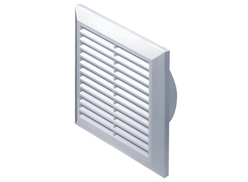Lüftungsgitter Classic 100 mit Insektennetz - 100mm ABS Kunststoff, Weiß, Einfache Installation, Schraubbefestigung, Wand- & Deckeneinbau, UV-Beständig, Ideal für Badezimmer, Küche, Keller von Pepeo