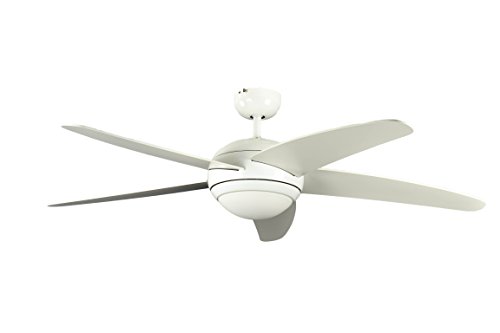 Pepeo Deckenventilator mit Beleuchtung und Fernbedienung Melton, Gehäuse Lack weiß, Flügelfarbe weiss, 132 cm von Pepeo