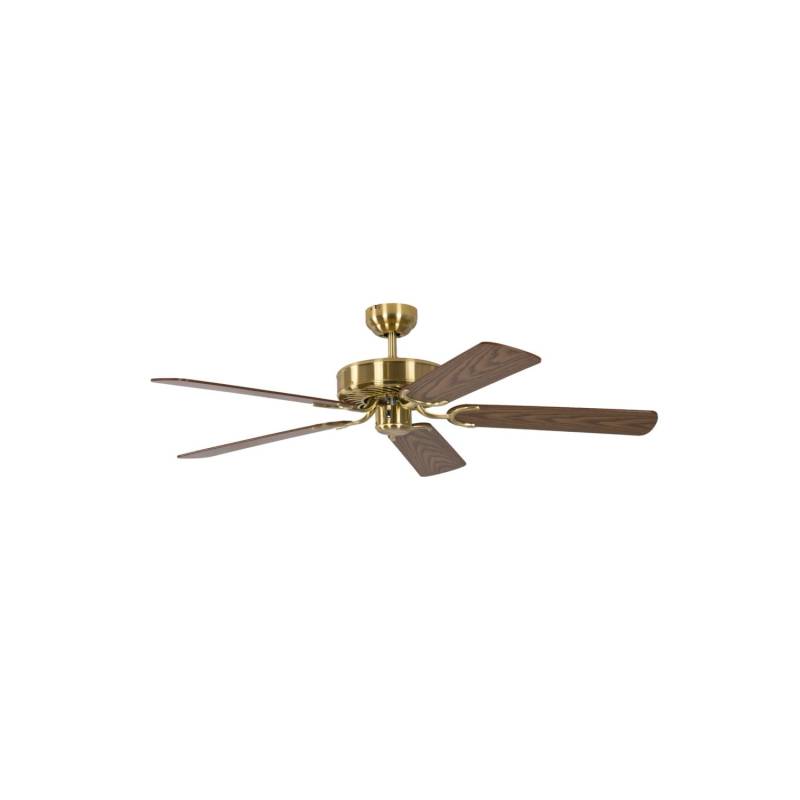 Pepeo Deckenventilator Potkuri Messing seidenmatt - Eiche 132 cm mit Zugkette von Pepeo