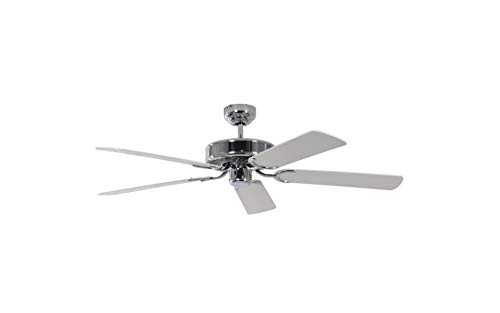 Deckenventilator ohne Beleuchtung Potkuri, Gehäuse Stahl, Wendeflügel Weiß oder Weiß mit Rattaneinlage, 132 cm, für Räume bis zu 25m² Deckenventilator ohne Beleuchtung Potkuri, Gehäuse Stahl, Wendeflügel Weiß oder Weiß mit Rattaneinlage, 132 cm, für Räume bis zu 25m² von Pepeo