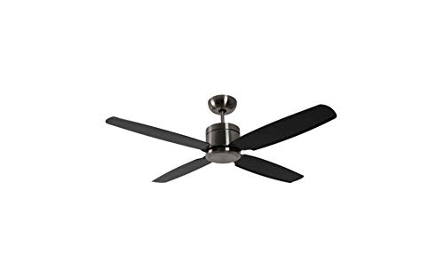 Pepeo Energiespar Deckenventilator Turno inklusive Fernbedienung, chrom, 132201303, Chrom Gebürstet/Schwarz von Pepeo
