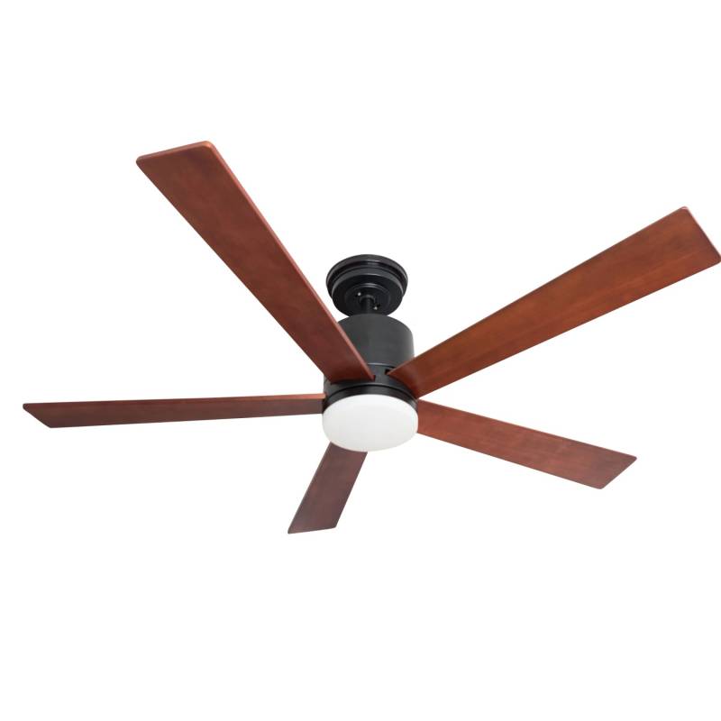 Pepeo Energiespar Deckenventilator mit LED Beleuchtung und Fernbedienung Tibu 132 cm Schwarz von Pepeo