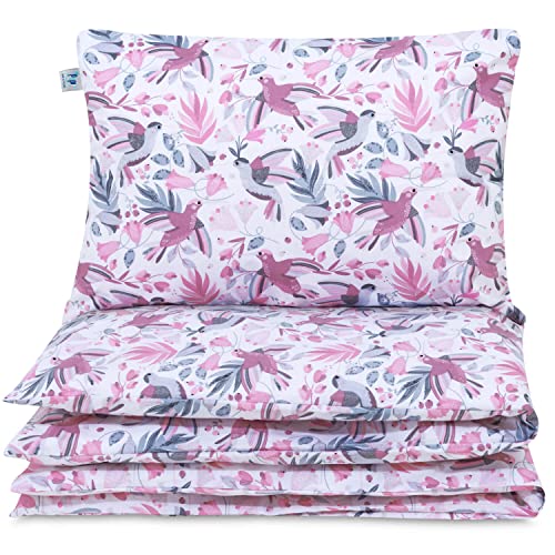 Pepi Bettwäsche Baby 100×135 cm Hummingbird - Sommerbettwäsche für Babybett und Babywiege - Kinder Bettwäsche Baumwolle 100 % - Bettwäsche-Sets mit Sicher Abgedeckten Reißverschlüssen von Pepi MADE IN POLAND
