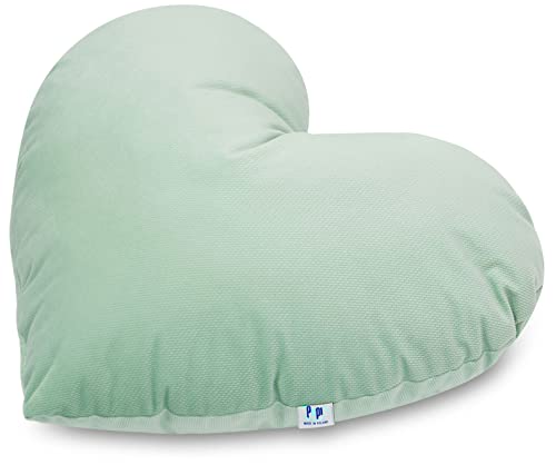 Pepi - Kuschelkissen Kinder - Herzkissen - Handgenäht Kissen Kinderzimmer - Kinderkissen Deko - Herz Kissen Baby Light Green von Pepi MADE IN POLAND