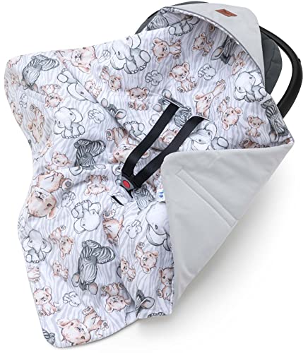 Pepi - Einschlagdecke Babyschale - 90x90 cm - Kinderwagen Decke - Babyschale Decke - Baumwolle Babydecke für Autositz - Babyeinschlagdecke von Pepi MADE IN POLAND