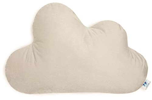 Wolken Kissen Kinder Kuschelkissen 35x55cm - Flauschiges Kuschelkissen - Handgenäht Kinder Kuschelkissen - Nicht Allergenem Silikongewebe Deko Kissen Kinderzimmer - Kuschelkissen Baby Cappucino von Pepi MADE IN POLAND