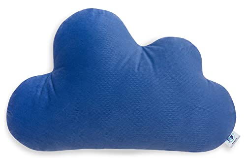 Wolken Kissen Kinder Kuschelkissen 35x55cm - Flauschiges Kuschelkissen - Handgenäht Kinder Kuschelkissen - Nicht Allergenem Silikongewebe Deko Kissen Kinderzimmer - Kuschelkissen Baby Dark Blue von Pepi MADE IN POLAND