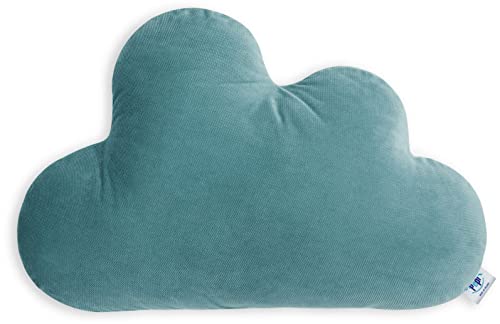 Wolken Kissen Kinder Kuschelkissen 35x55cm - Flauschiges Kuschelkissen - Handgenäht Kinder Kuschelkissen - Nicht Allergenem Silikongewebe Deko Kissen Kinderzimmer - Kuschelkissen Baby Emerald von Pepi MADE IN POLAND