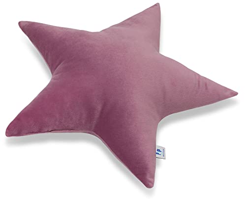 Pepi Stern Kissen Kinder Kuschelkissen 50×50 cm - Sternenkissen Kissen Deko - Sterne Kissen Kinderzimmer - Nicht Allergenem Silikongewebe Kinderzimmer Kissen - Deko Kissen Kinder Old Rosa von Pepi MADE IN POLAND