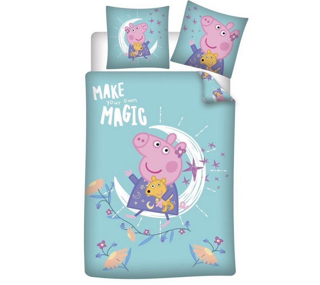 Bettwäsche Peppa Wutz Kinder Bettwäsche 2tlg Set, Peppa Pig, Mikrofaser, 2 teilig, Bettbezug 135/140x200 cm Deckenbezug 63x63 cm von Peppa Pig