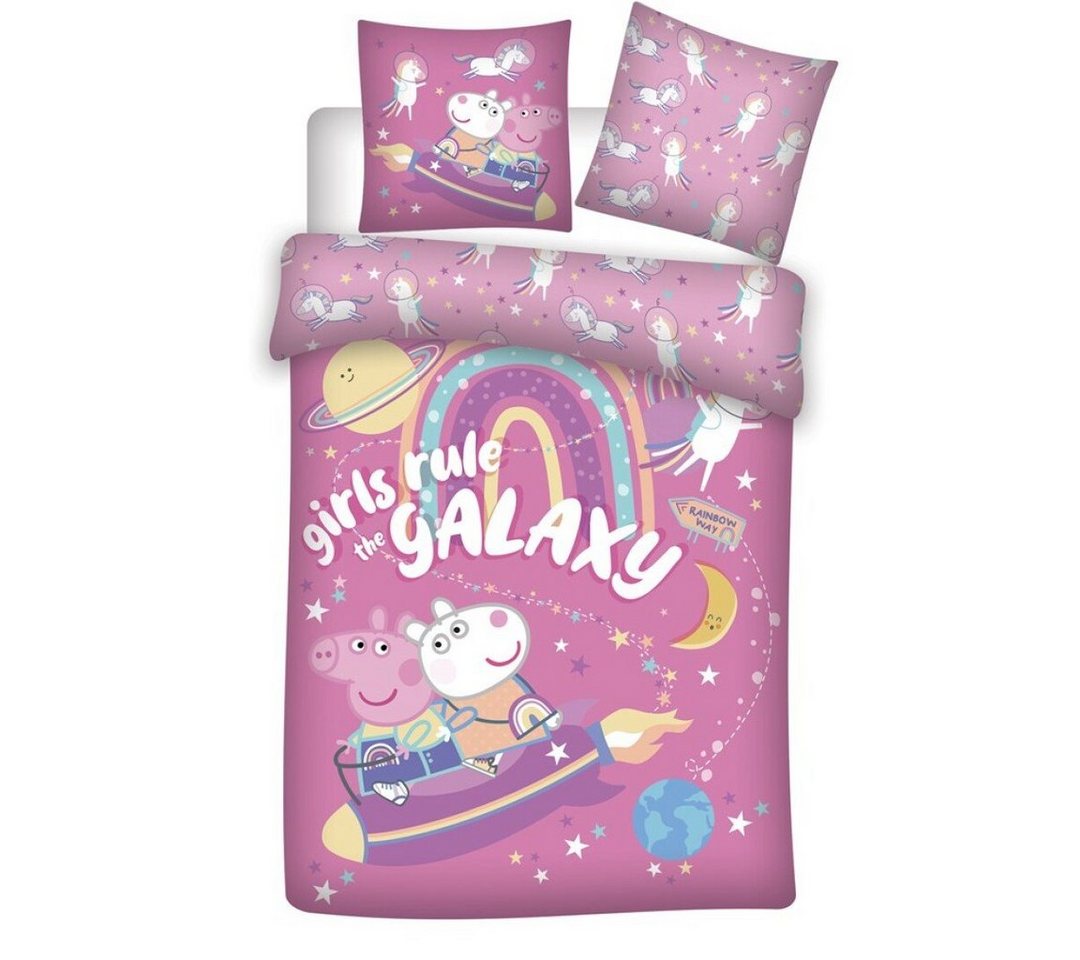 Bettwäsche Peppa Wutz Lucie Locke Kinder Bettwäsche Set, Peppa Pig, Mikrofaser, Deckenbezug 135-140x200 cm Kissenbezug: 63X63 cm von Peppa Pig