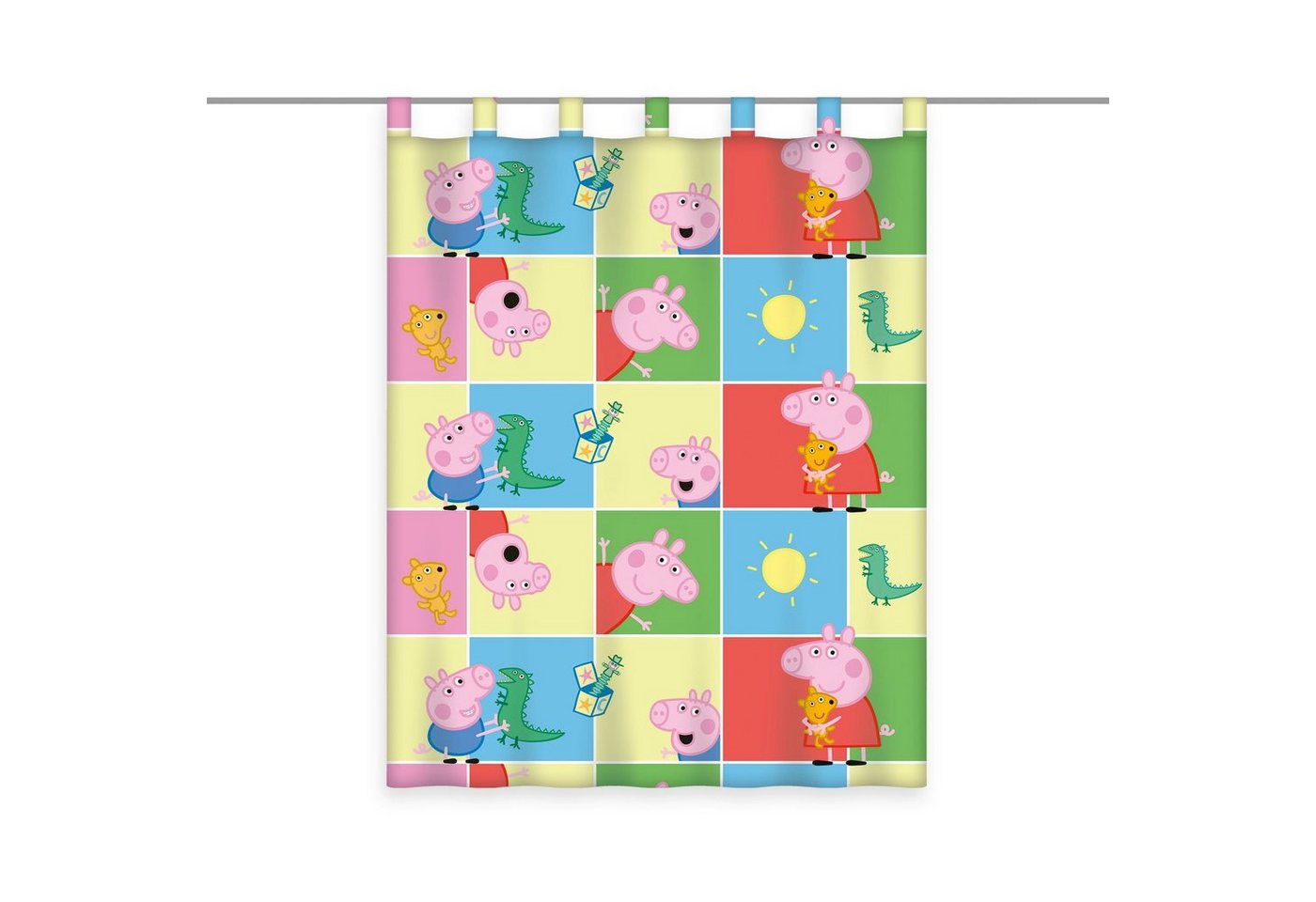 Gardine Peppa Pig Wutz Gardine Vorhang Fertiggardine 140 x 175 cm blickdicht, Peppa Pig von Peppa Pig