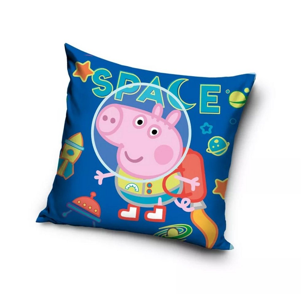 Kissenbezug Peppy Wutz Kopfkissenbezug Kissenhülle Kinder Bett Sofa Logo 40x40cm, Peppa Pig von Peppa Pig