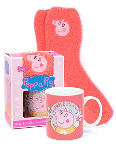 Peppa Pig-Becher und flauschige Socken Set Super Mumie-Keramik 11 oz Einheitsgröße von Peppa Pig