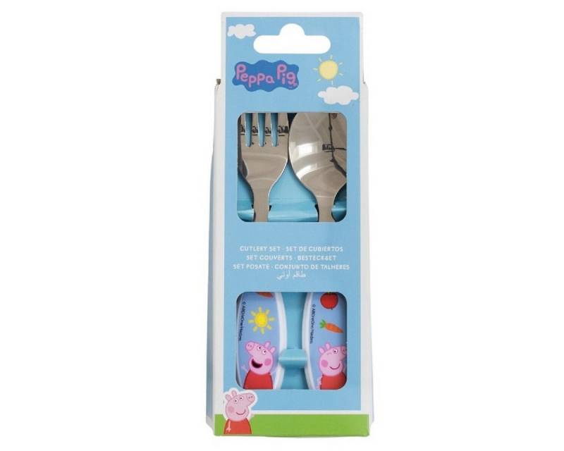 Peppa Pig Kinderbesteck Peppa Pig Kinderbesteck Set 2-teilig Löffel & Gabel mit Motivgriffen (2-tlg), 100% Kunststoff von Peppa Pig