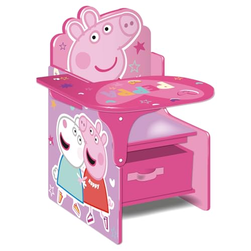 Peppa Pig Schreibtischstuhl Nixy Children Holzstuhl Schreibtisch mit Aufbewahrungskorb, Holz, Einheitsgröße von ARDITEX