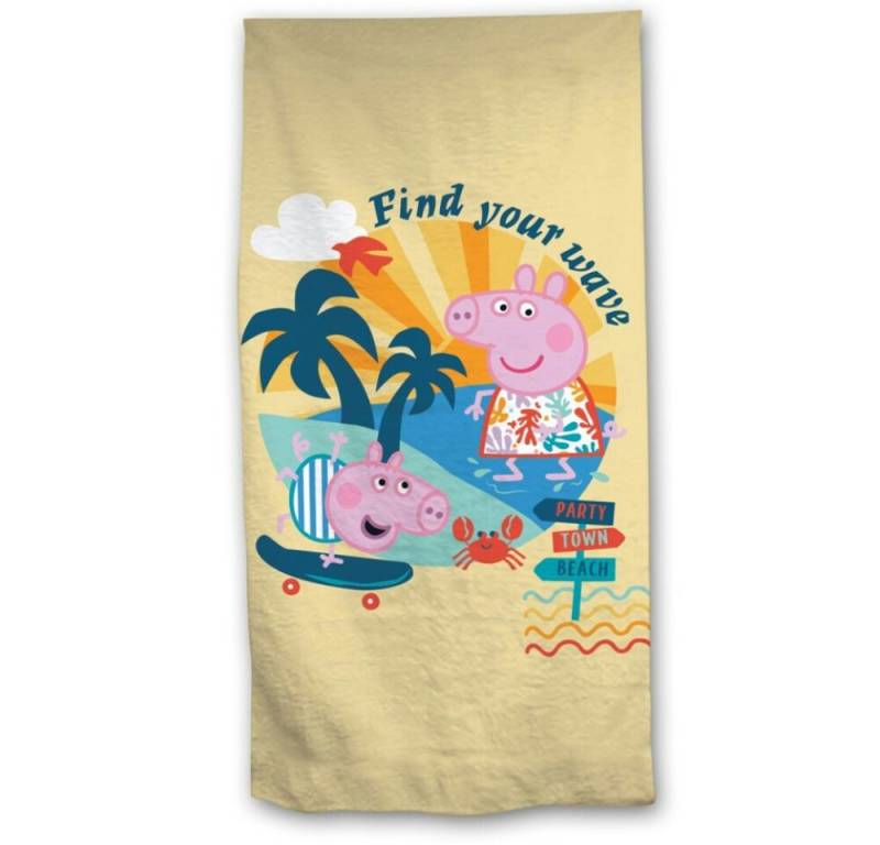 Peppa Pig Strandtuch Peppa Wutz Pig George Kinder Mikrofaser Strandtuch Badetuch XL 70x140 von Peppa Pig