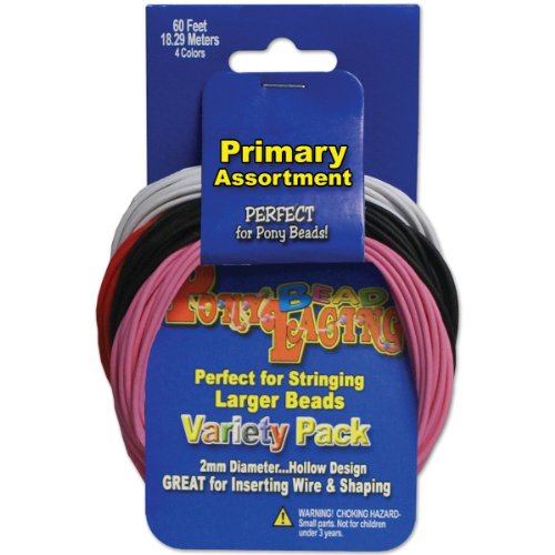 Pepperbell Spitze Pony Bead Schnürung Variety Pack 60 '– Primäre Kamera Farben von Pepperell Crafts